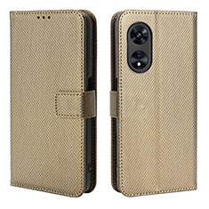 Coque Portefeuille Livre Cuir Etui Clapet BY1 pour Oppo A1 5G Marron