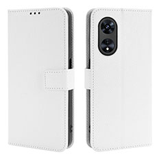 Coque Portefeuille Livre Cuir Etui Clapet BY1 pour Oppo A1 Pro 5G Blanc