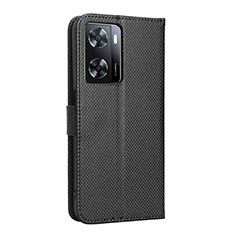 Coque Portefeuille Livre Cuir Etui Clapet BY1 pour Oppo A57 4G Noir