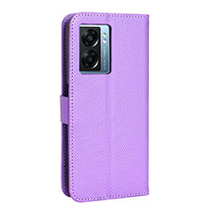 Coque Portefeuille Livre Cuir Etui Clapet BY1 pour Oppo A57 5G Violet