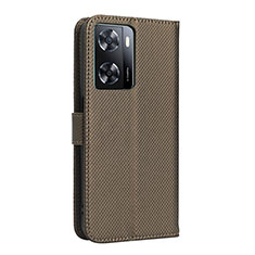 Coque Portefeuille Livre Cuir Etui Clapet BY1 pour Oppo A57e Marron