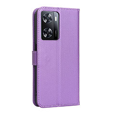 Coque Portefeuille Livre Cuir Etui Clapet BY1 pour Oppo A77s Violet