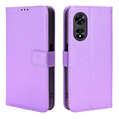 Coque Portefeuille Livre Cuir Etui Clapet BY1 pour Oppo A98 5G Violet