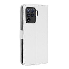 Coque Portefeuille Livre Cuir Etui Clapet BY1 pour Oppo F19 Pro Blanc