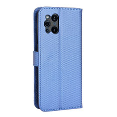 Coque Portefeuille Livre Cuir Etui Clapet BY1 pour Oppo Find X3 5G Bleu