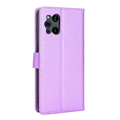 Coque Portefeuille Livre Cuir Etui Clapet BY1 pour Oppo Find X3 5G Violet