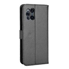 Coque Portefeuille Livre Cuir Etui Clapet BY1 pour Oppo Find X3 Pro 5G Noir