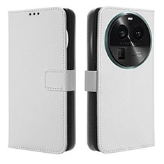 Coque Portefeuille Livre Cuir Etui Clapet BY1 pour Oppo Find X6 5G Blanc