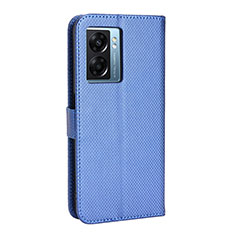 Coque Portefeuille Livre Cuir Etui Clapet BY1 pour Oppo K10 5G India Bleu