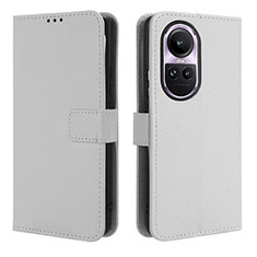 Coque Portefeuille Livre Cuir Etui Clapet BY1 pour Oppo Reno10 5G Blanc