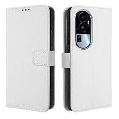 Coque Portefeuille Livre Cuir Etui Clapet BY1 pour Oppo Reno10 Pro+ Plus 5G Blanc