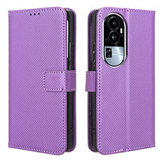 Coque Portefeuille Livre Cuir Etui Clapet BY1 pour Oppo Reno10 Pro+ Plus 5G Violet