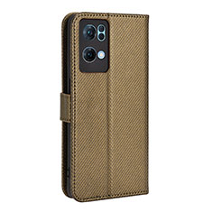 Coque Portefeuille Livre Cuir Etui Clapet BY1 pour Oppo Reno7 Pro 5G Marron