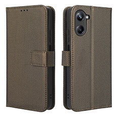 Coque Portefeuille Livre Cuir Etui Clapet BY1 pour Realme 10 4G Marron