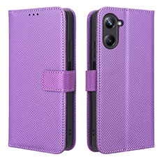 Coque Portefeuille Livre Cuir Etui Clapet BY1 pour Realme 10 4G Violet