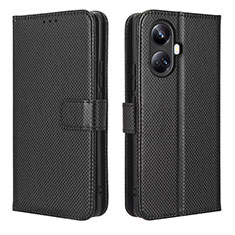 Coque Portefeuille Livre Cuir Etui Clapet BY1 pour Realme 10 Pro+ Plus 5G Noir