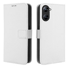 Coque Portefeuille Livre Cuir Etui Clapet BY1 pour Realme 10S 5G Blanc