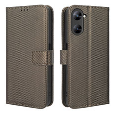 Coque Portefeuille Livre Cuir Etui Clapet BY1 pour Realme 10S 5G Marron