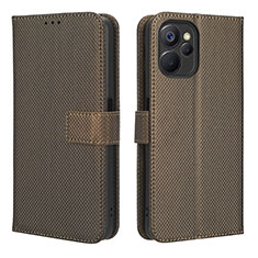 Coque Portefeuille Livre Cuir Etui Clapet BY1 pour Realme 10T 5G Marron