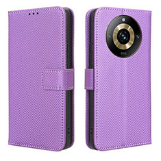 Coque Portefeuille Livre Cuir Etui Clapet BY1 pour Realme 11 Pro+ Plus 5G Violet