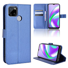 Coque Portefeuille Livre Cuir Etui Clapet BY1 pour Realme 7i RMX2193 Bleu