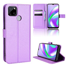 Coque Portefeuille Livre Cuir Etui Clapet BY1 pour Realme 7i RMX2193 Violet