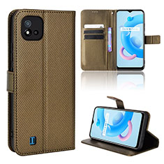 Coque Portefeuille Livre Cuir Etui Clapet BY1 pour Realme C11 (2021) Marron