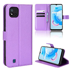 Coque Portefeuille Livre Cuir Etui Clapet BY1 pour Realme C11 (2021) Violet