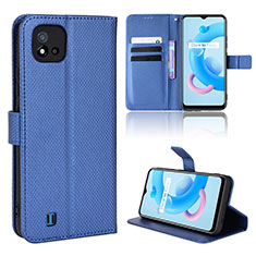 Coque Portefeuille Livre Cuir Etui Clapet BY1 pour Realme C20 Bleu