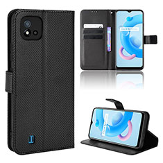 Coque Portefeuille Livre Cuir Etui Clapet BY1 pour Realme C20 Noir