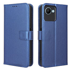 Coque Portefeuille Livre Cuir Etui Clapet BY1 pour Realme C30 Bleu