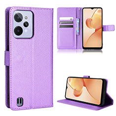 Coque Portefeuille Livre Cuir Etui Clapet BY1 pour Realme C31 Violet