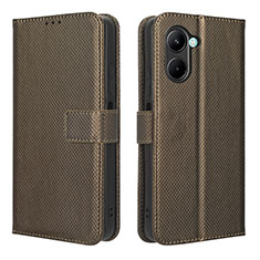 Coque Portefeuille Livre Cuir Etui Clapet BY1 pour Realme C33 Marron