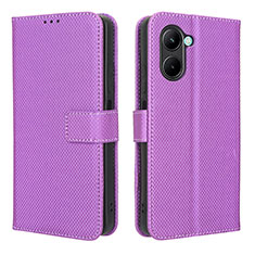 Coque Portefeuille Livre Cuir Etui Clapet BY1 pour Realme C33 Violet