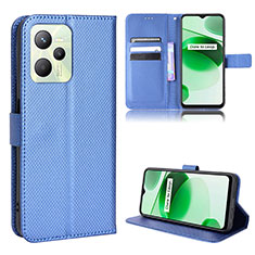 Coque Portefeuille Livre Cuir Etui Clapet BY1 pour Realme C35 Bleu