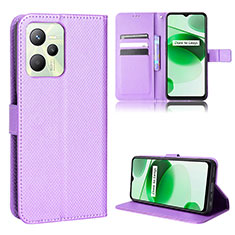 Coque Portefeuille Livre Cuir Etui Clapet BY1 pour Realme C35 Violet