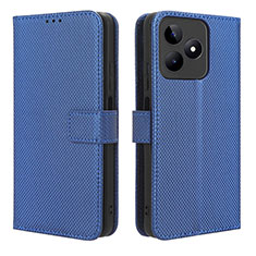 Coque Portefeuille Livre Cuir Etui Clapet BY1 pour Realme C51 Bleu