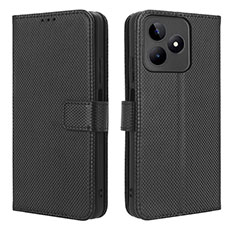 Coque Portefeuille Livre Cuir Etui Clapet BY1 pour Realme C51 Noir