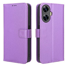 Coque Portefeuille Livre Cuir Etui Clapet BY1 pour Realme C55 Violet