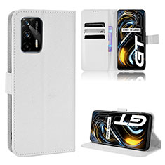 Coque Portefeuille Livre Cuir Etui Clapet BY1 pour Realme GT 5G Blanc