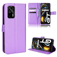 Coque Portefeuille Livre Cuir Etui Clapet BY1 pour Realme GT 5G Violet