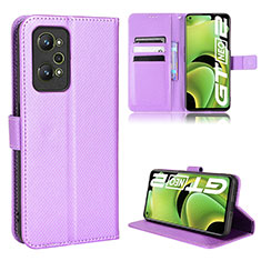 Coque Portefeuille Livre Cuir Etui Clapet BY1 pour Realme GT2 5G Violet