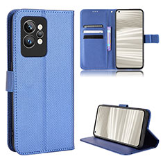 Coque Portefeuille Livre Cuir Etui Clapet BY1 pour Realme GT2 Pro 5G Bleu