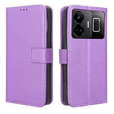 Coque Portefeuille Livre Cuir Etui Clapet BY1 pour Realme GT5 5G Violet