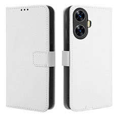 Coque Portefeuille Livre Cuir Etui Clapet BY1 pour Realme Narzo N55 Blanc