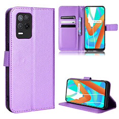 Coque Portefeuille Livre Cuir Etui Clapet BY1 pour Realme Q3i 5G Violet