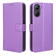 Coque Portefeuille Livre Cuir Etui Clapet BY1 pour Realme V30t 5G Violet