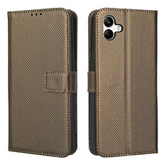 Coque Portefeuille Livre Cuir Etui Clapet BY1 pour Samsung Galaxy A04 4G Marron