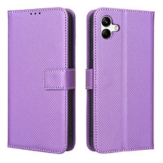 Coque Portefeuille Livre Cuir Etui Clapet BY1 pour Samsung Galaxy A05 Violet