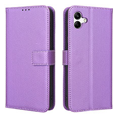 Coque Portefeuille Livre Cuir Etui Clapet BY1 pour Samsung Galaxy M04 Violet